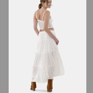 No Boundaries Two-Piece Lace Set — Crop Tank + Matching Skirt (Never Worn)